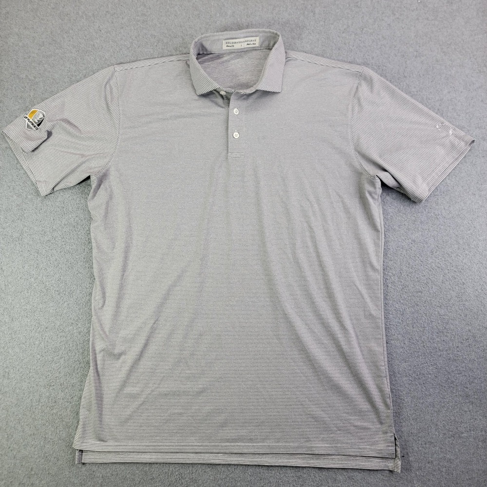 Holderness & Bourne Polo Shirt Mens Large Gray The Perkins Golf LP Platinum Cup